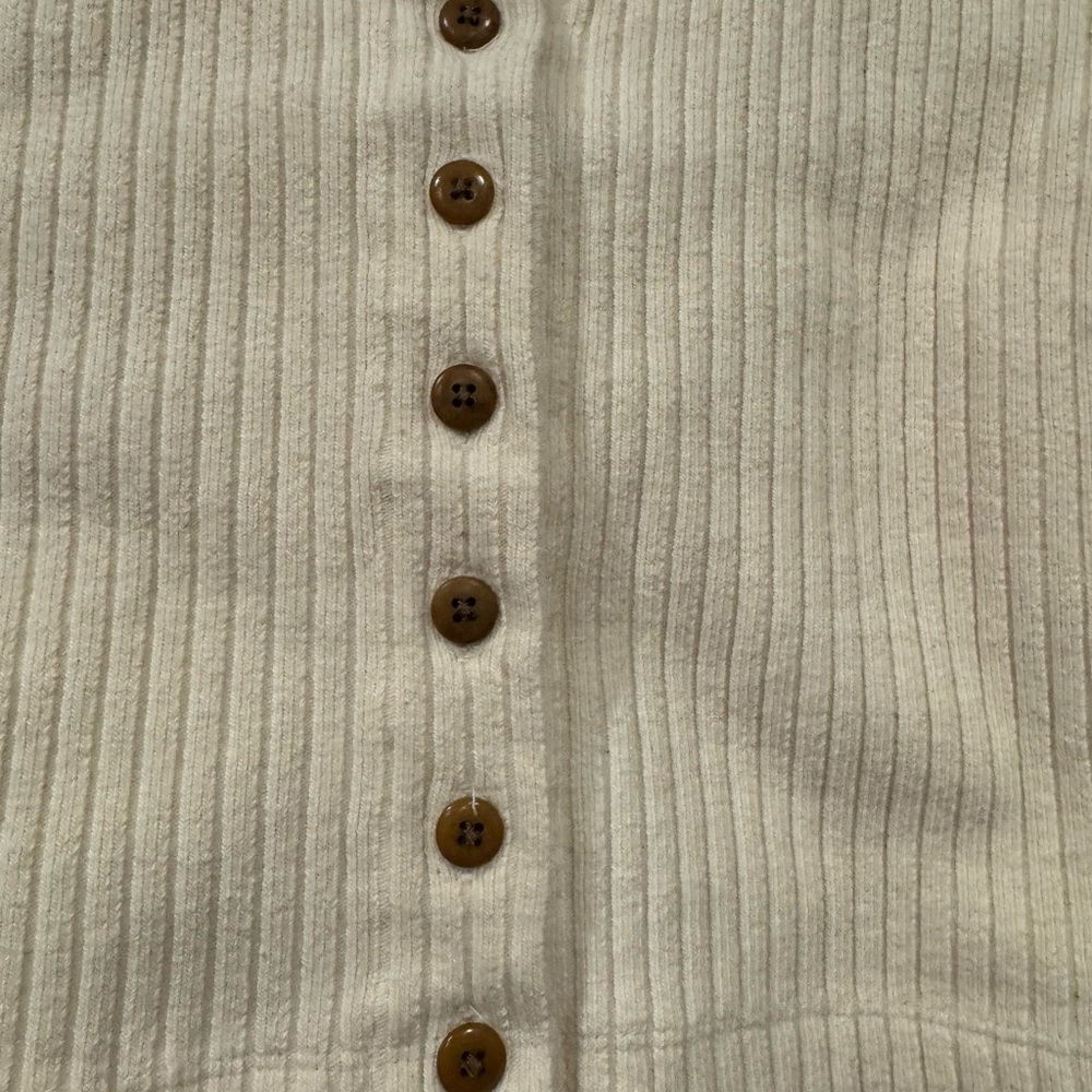 Ilana Kohn Off-White Ribbed Top - Picture 3 of 4